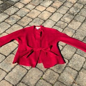 NORM THOMPSON 100% WOOL RED JACKET, SIZE LARGE